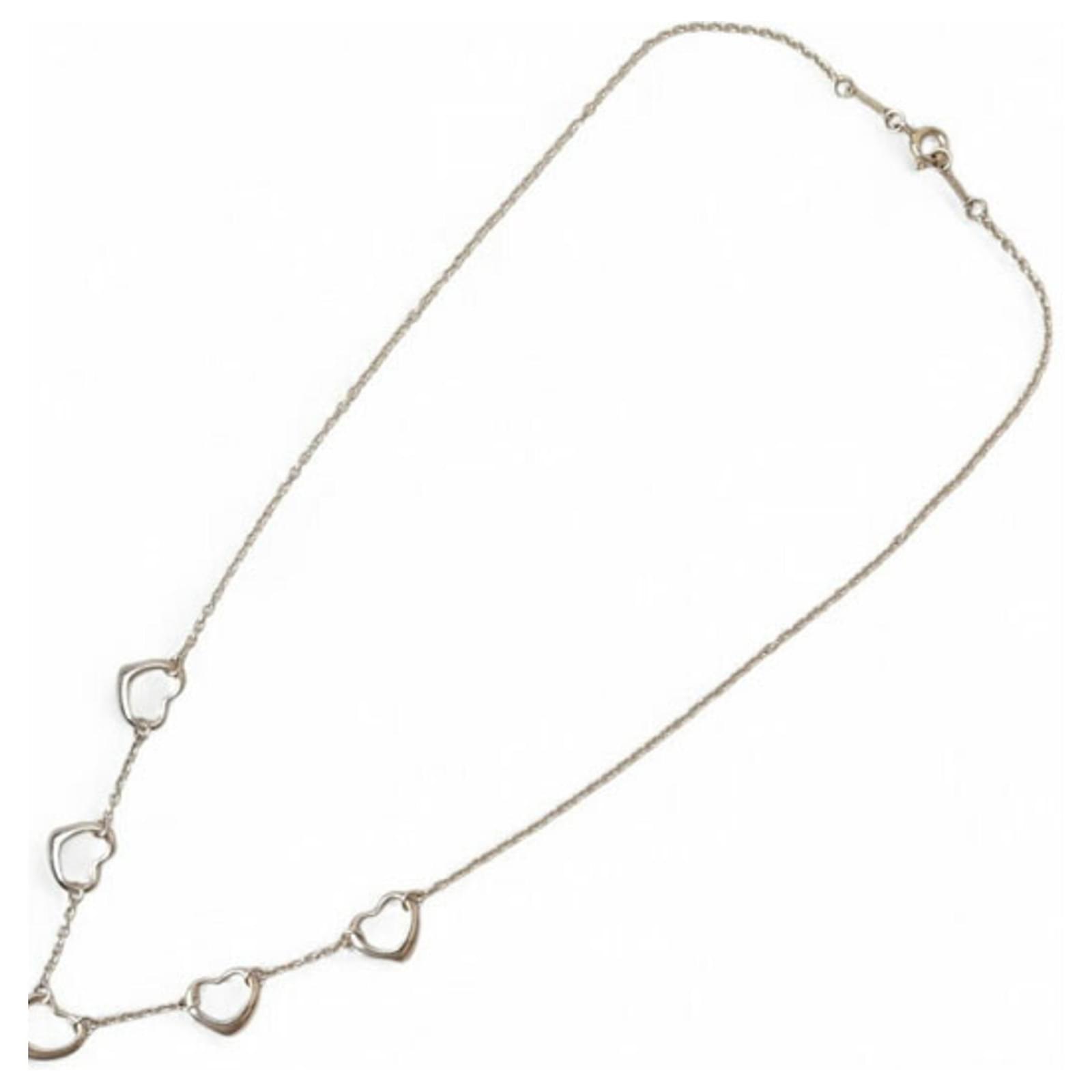 Tiffany & Co. Sterling Silver Five Hearts Necklace Silvery  ref.2280842