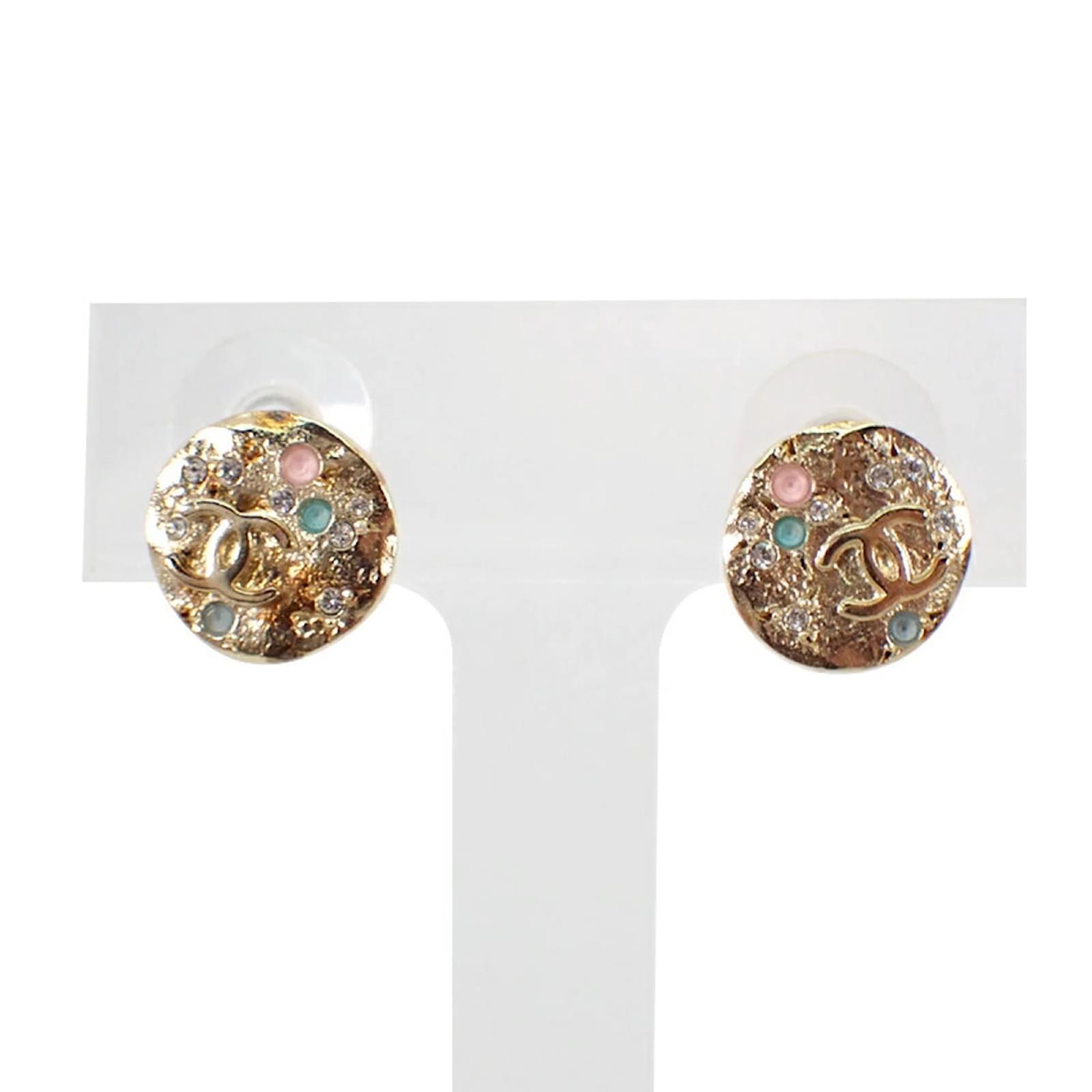 Chanel Coco Mark Color Stone Earrings  ref.2280196