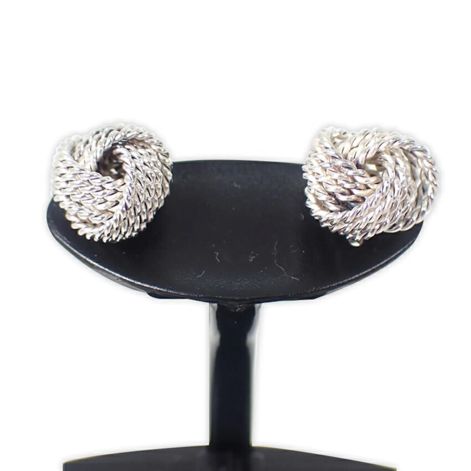 Tiffany & Co Tiffany 925 Somerset Mesh Earrings Silver  ref.2280074