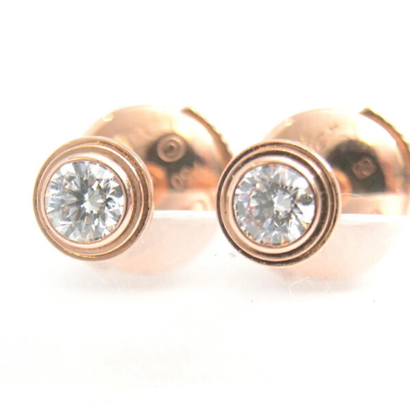 Cartier Diamant Léger D'Amour MM Diamond Stud Earrings Golden Pink gold  ref.2280027