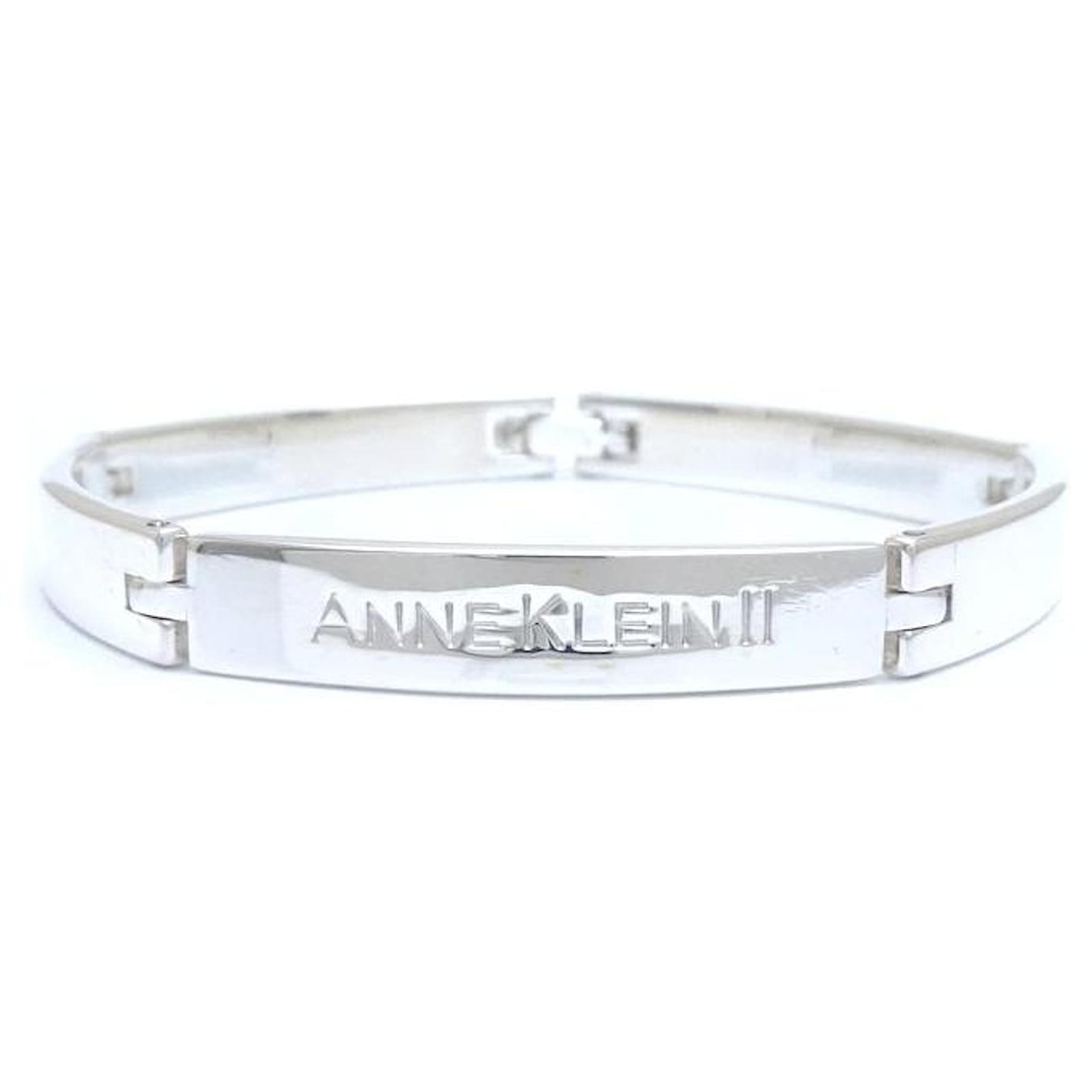 Autre Marque ANNE KLEIN Silver 925 Logo Bangle Silvery Metal  ref.2302138