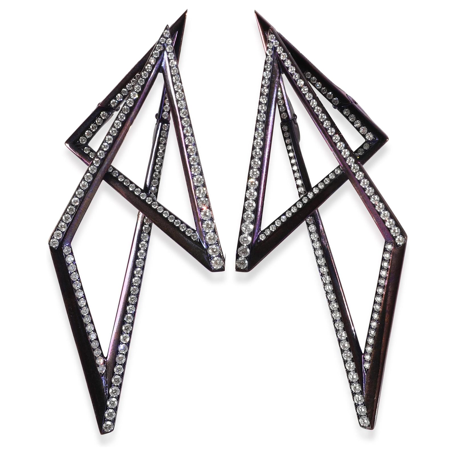 Autre Marque Stephen Webster Purple Titanium Diamond Vertigo Infinity Earrings  ref.2299852