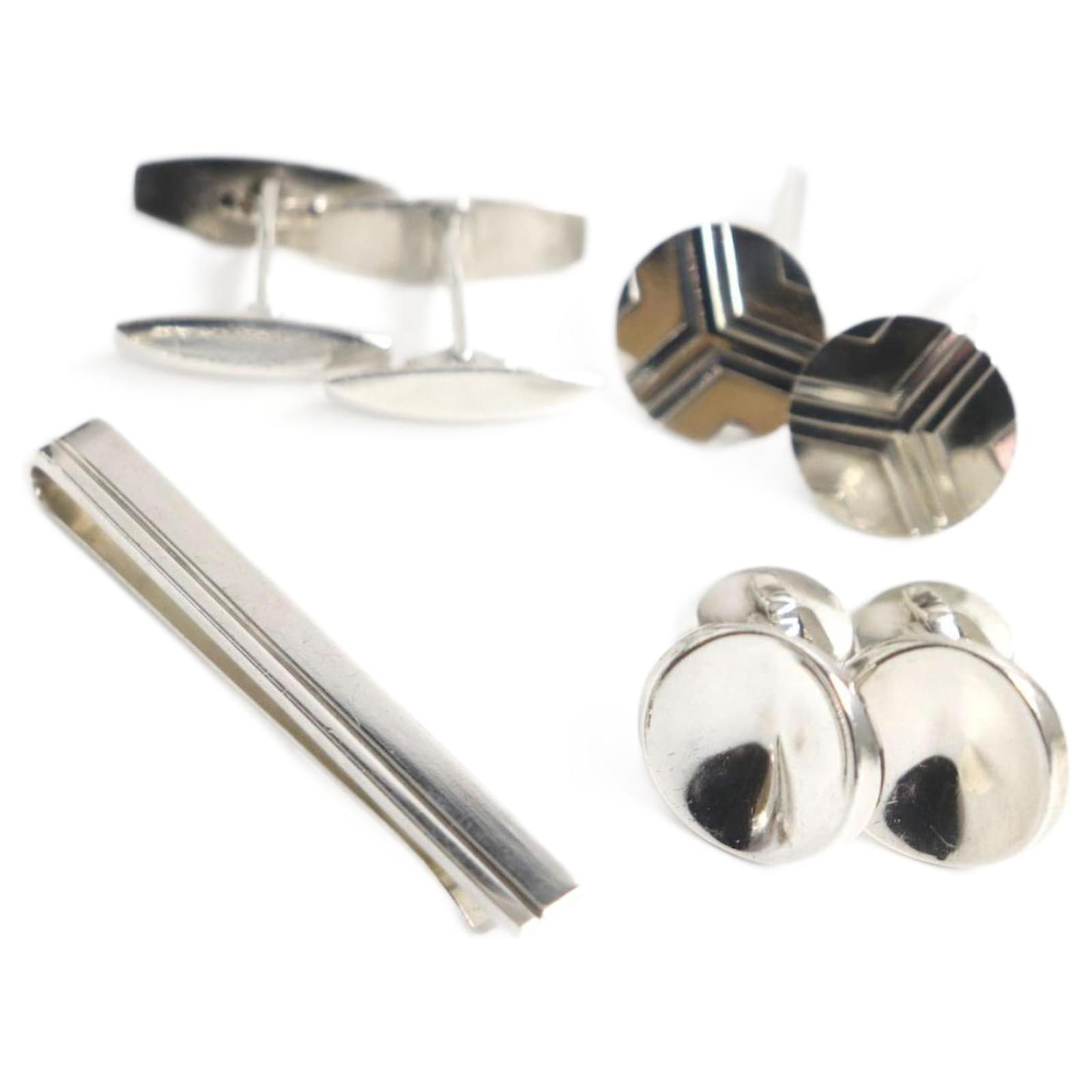 Autre Marque Georg Jensen SV925 Cufflinks Tie Pin Set Silvery  ref.1686600