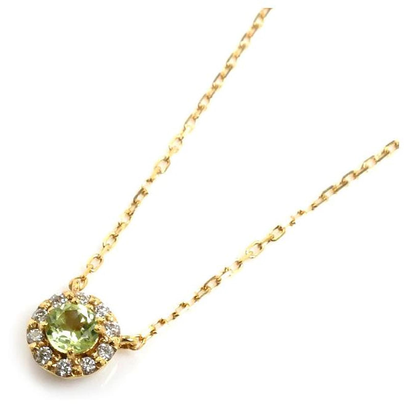 Autre Marque Vendome Aoyama Peridot Diamond Au750 Necklace  ref.1738204