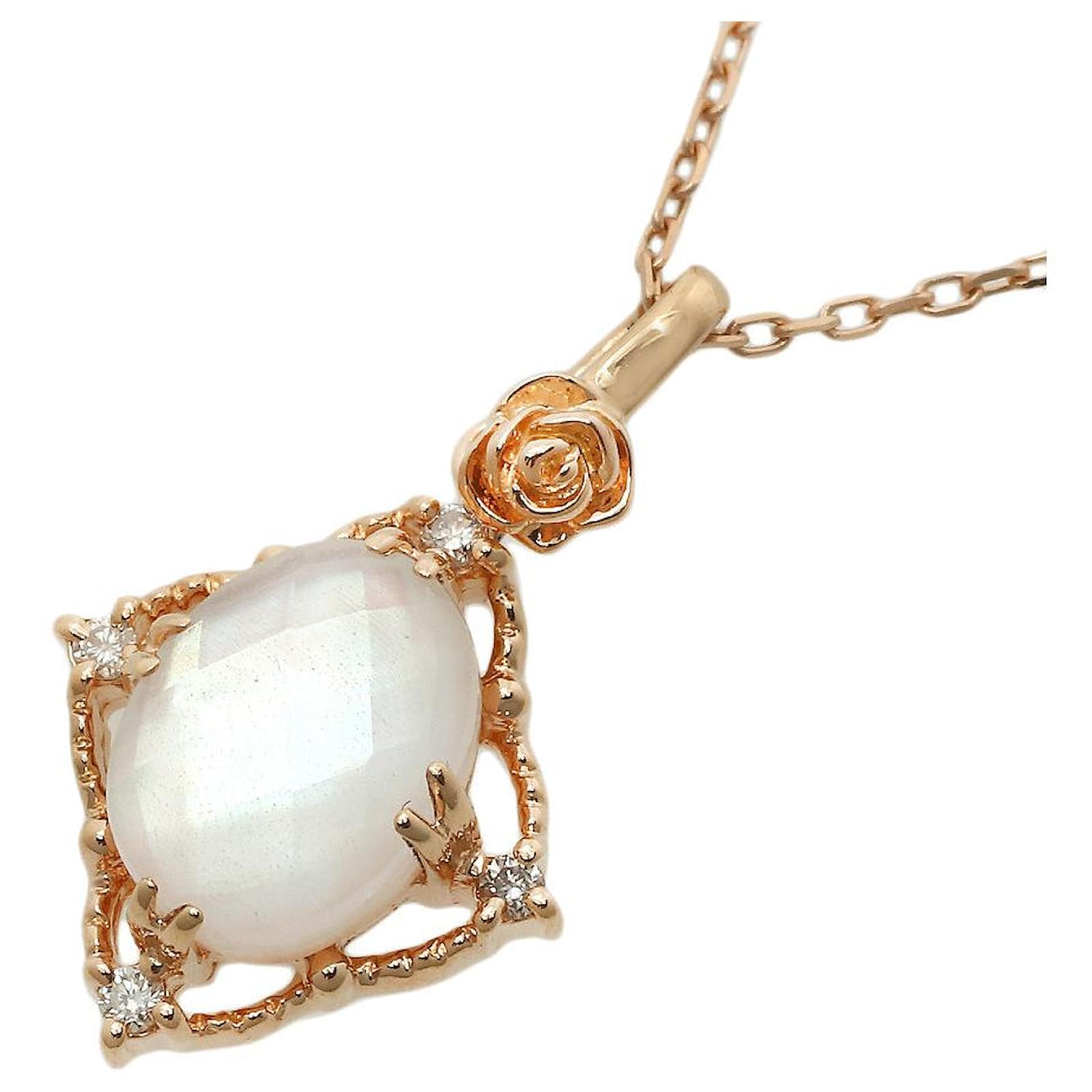 Autre Marque K18G Diamond Necklace 40cm Golden Metal  ref.1500923