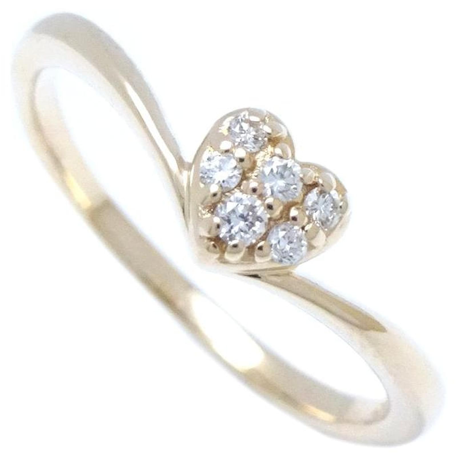 Autre Marque Samantha Tiara Heart Diamond Ring K18YG Golden Metal  ref.1738841