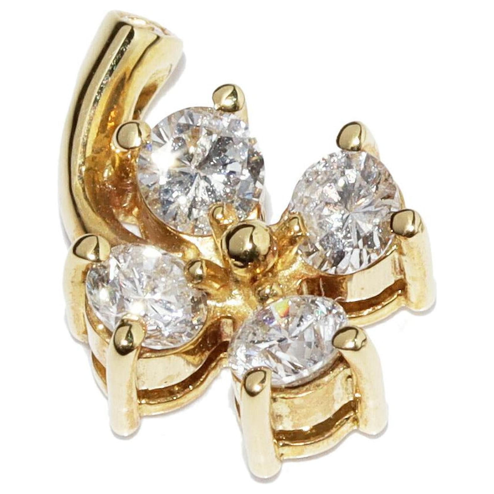 Autre Marque K18YG Clover Diamond 0.50ct Pendant Top Golden Metal  ref.1648632