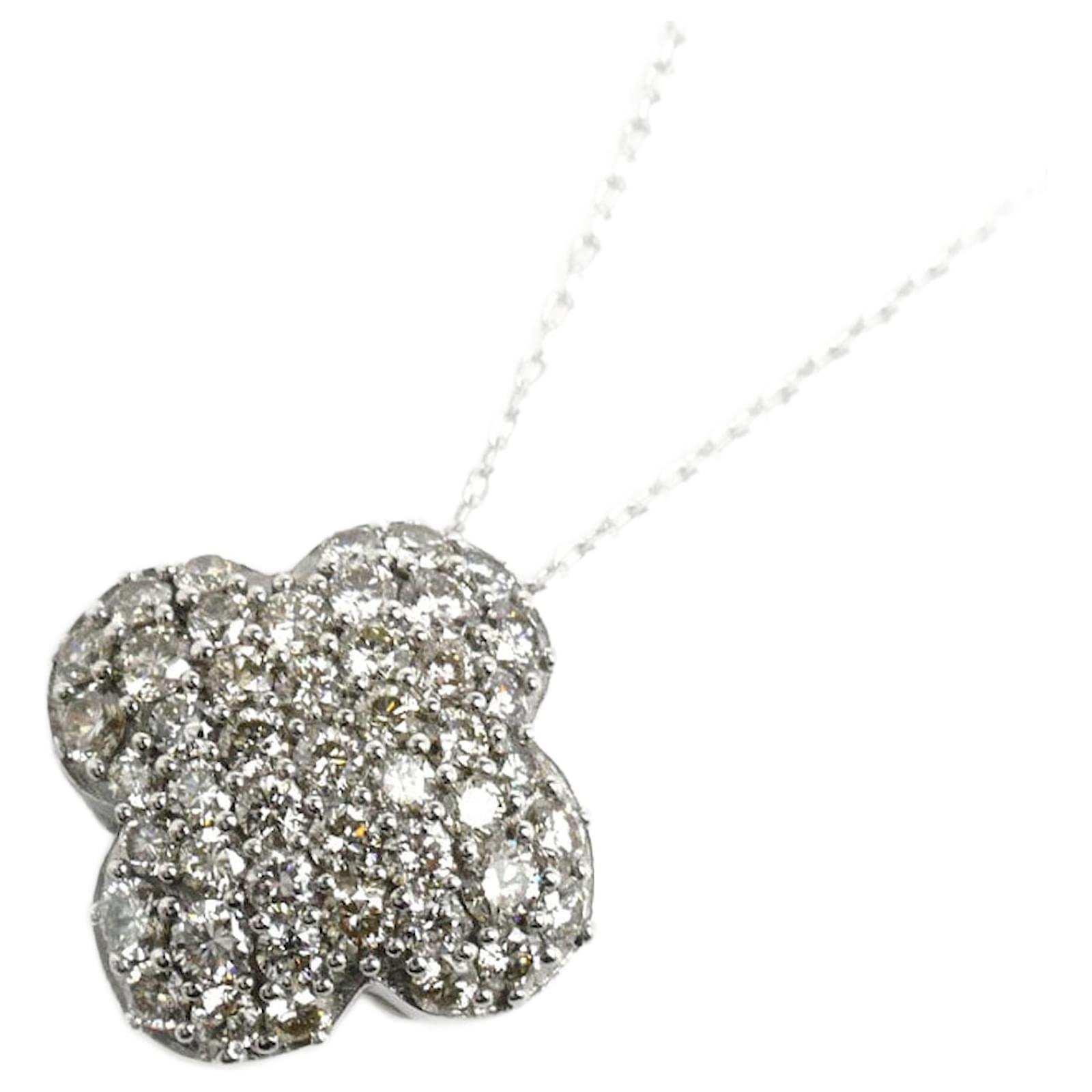 Autre Marque K18WG White Gold Diamond Necklace  ref.1741313