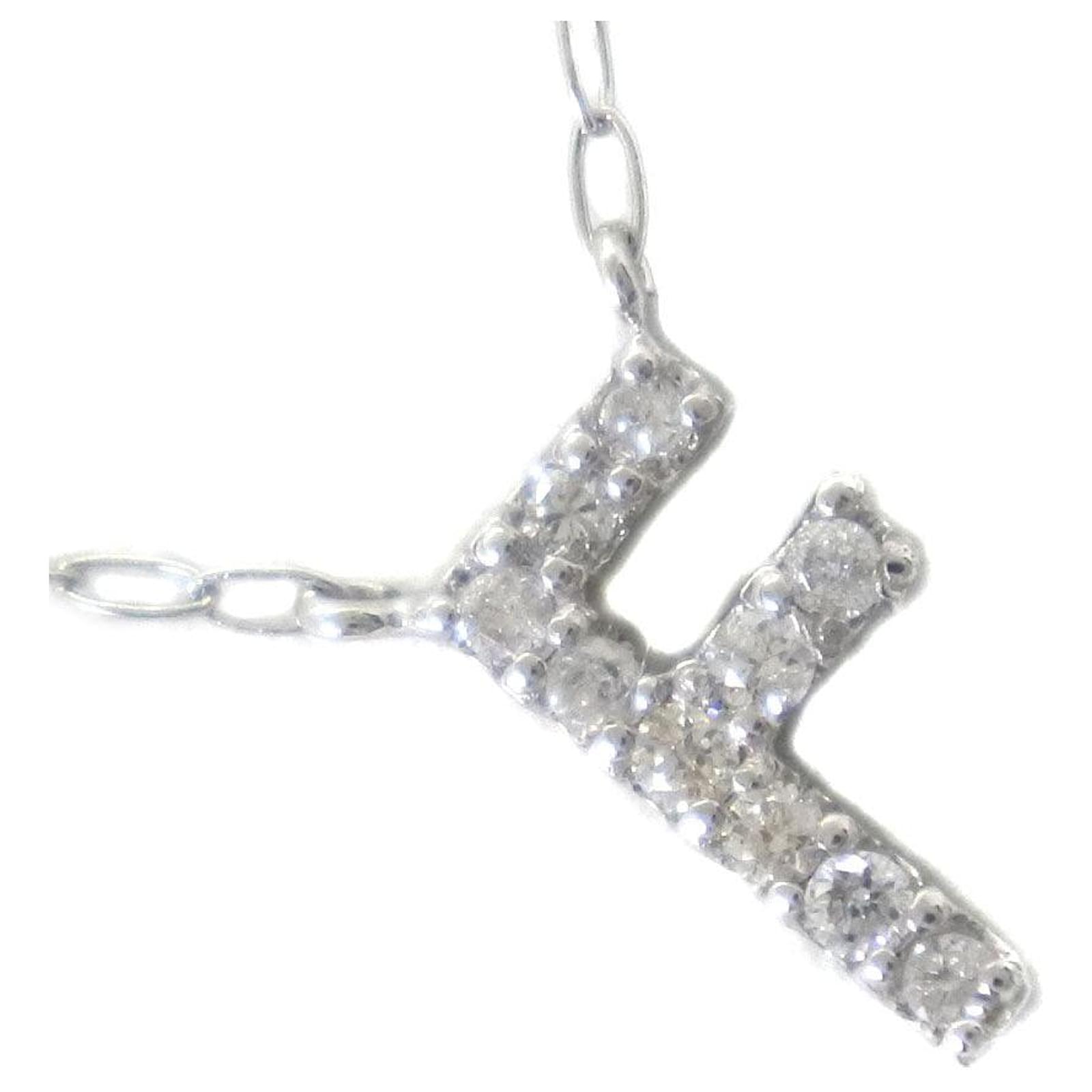 Autre Marque Au750 Diamond Necklace Silvery Metal  ref.1799339