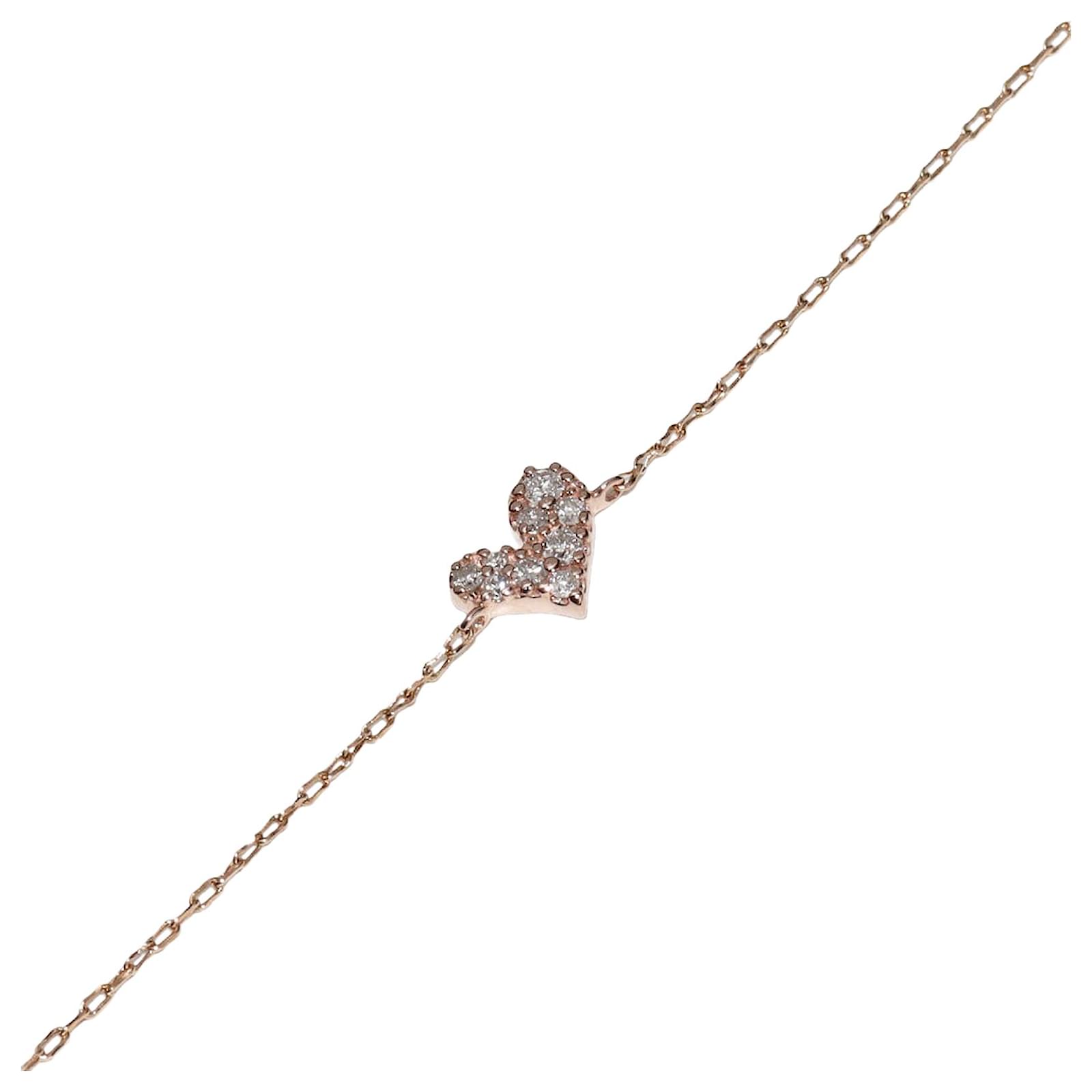 Autre Marque K10PG Pink Gold Diamond Heart Bracelet Metal  ref.1644592