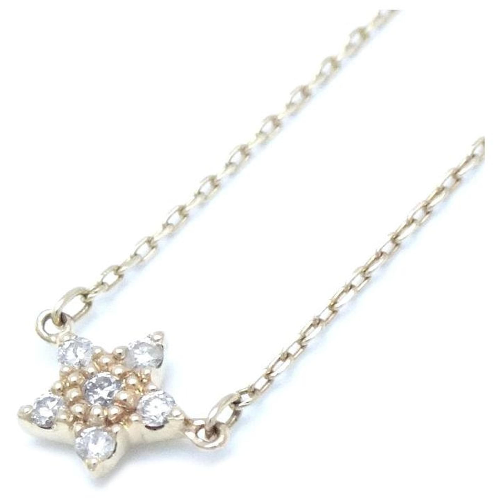 Autre Marque 4℃ Diamond Star Necklace K10YG Yellow Gold Golden Metal  ref.1745127