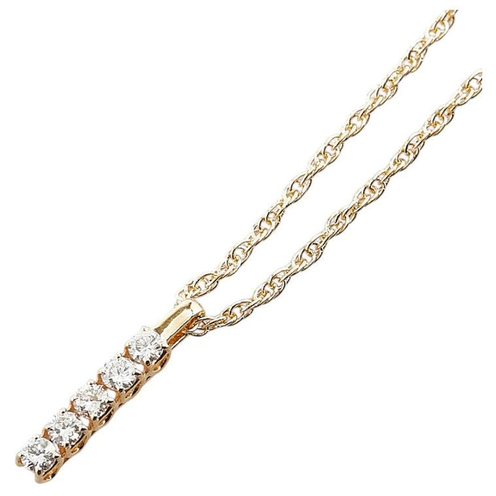 Autre Marque Au750 Diamond Necklace Golden Metal  ref.2290640