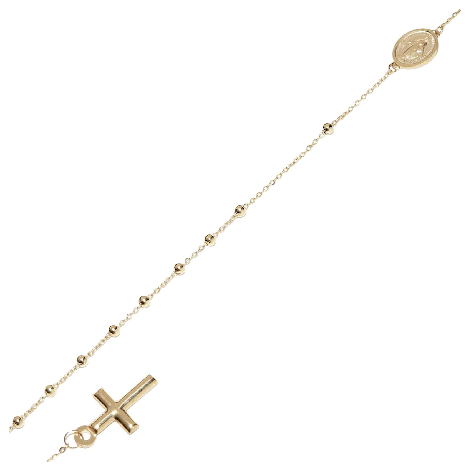Autre Marque UNOAERRE K18YG Maria Cross bracelet/anklet Golden Metal  ref.1655921