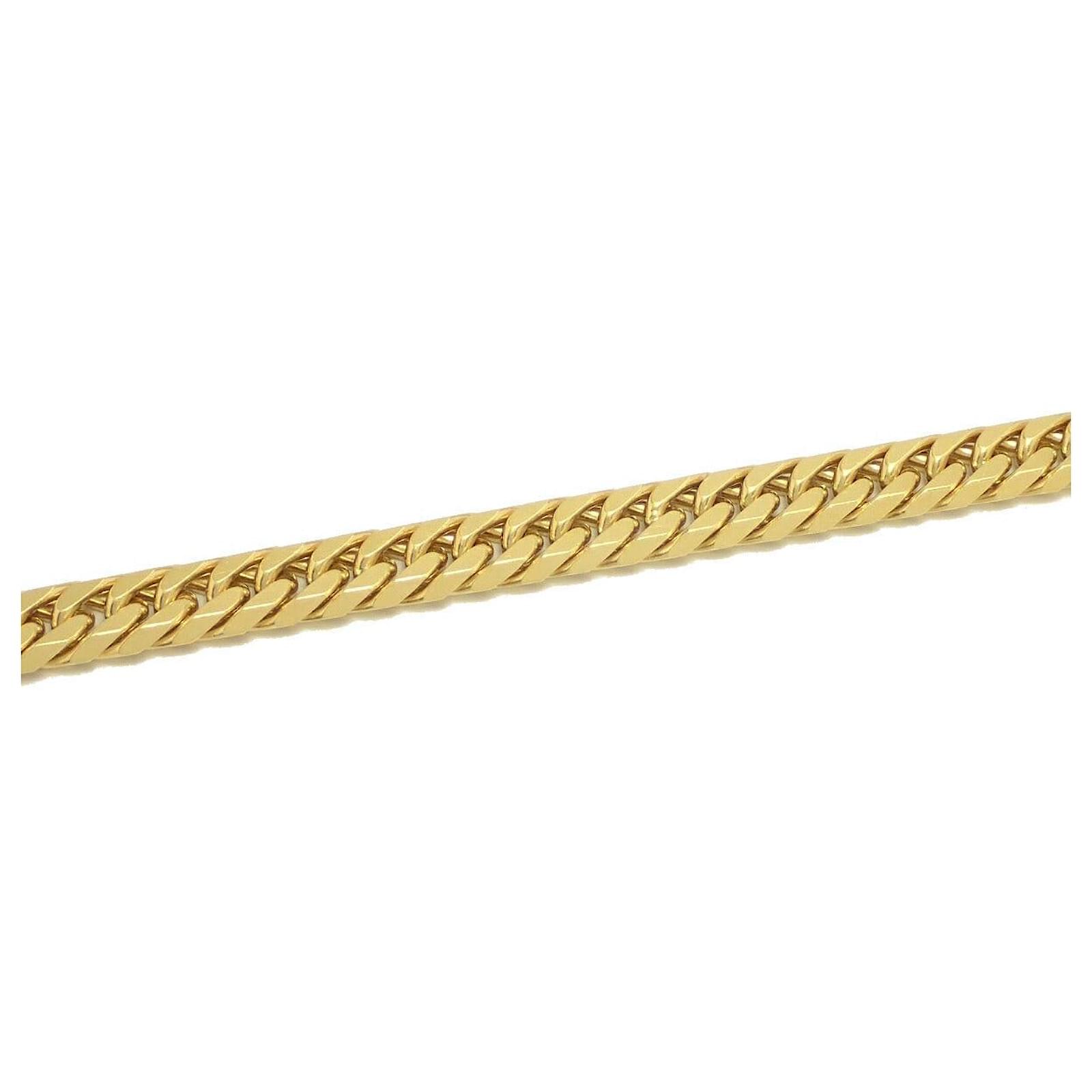 Autre Marque K18 Yellow Gold Kihei Necklace 6-Sided Double Cut Japan Mint Mark Necklace Golden Metal  ref.1792687