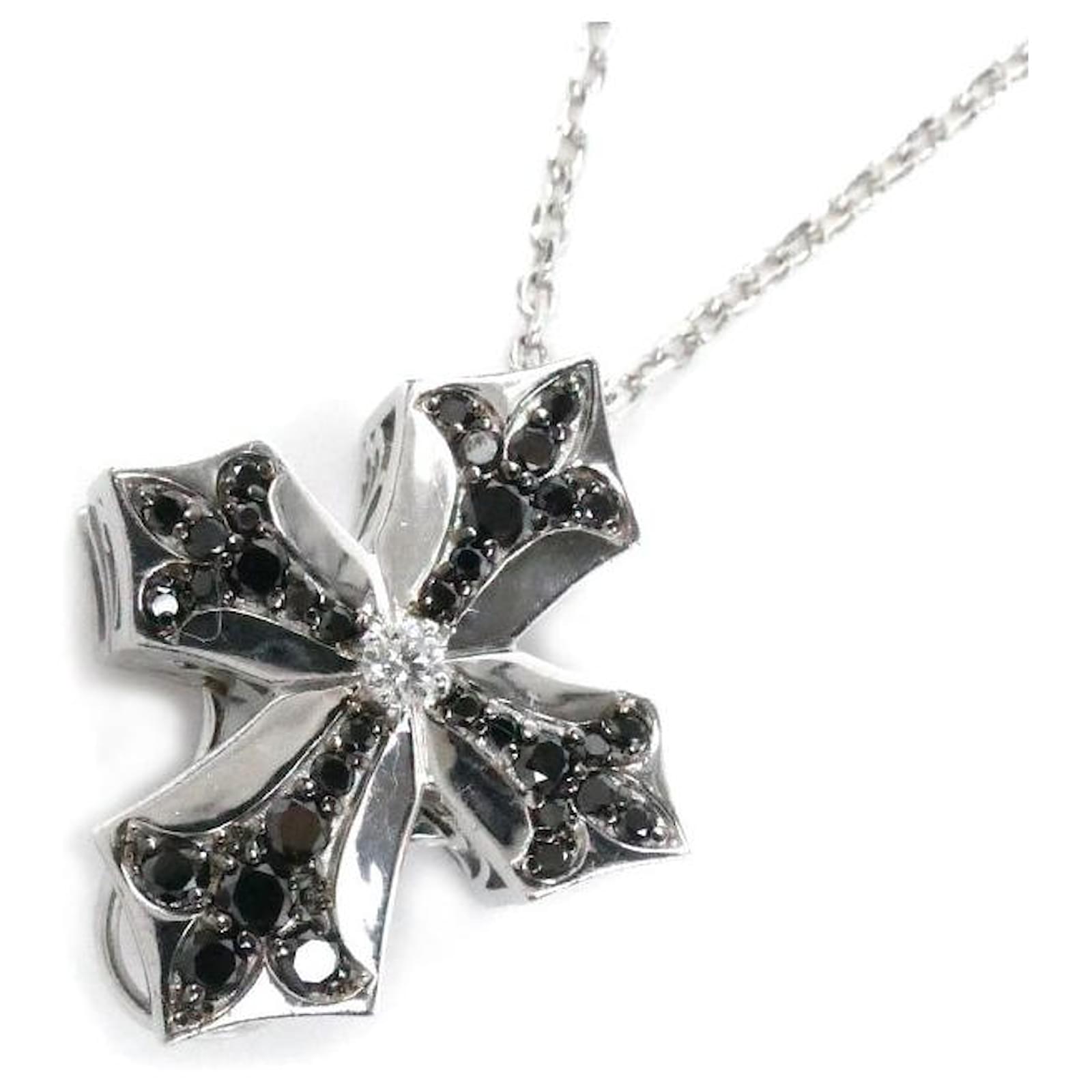 Autre Marque Yukizaki Double Top K18WG Necklace Silvery Metal  ref.2289956