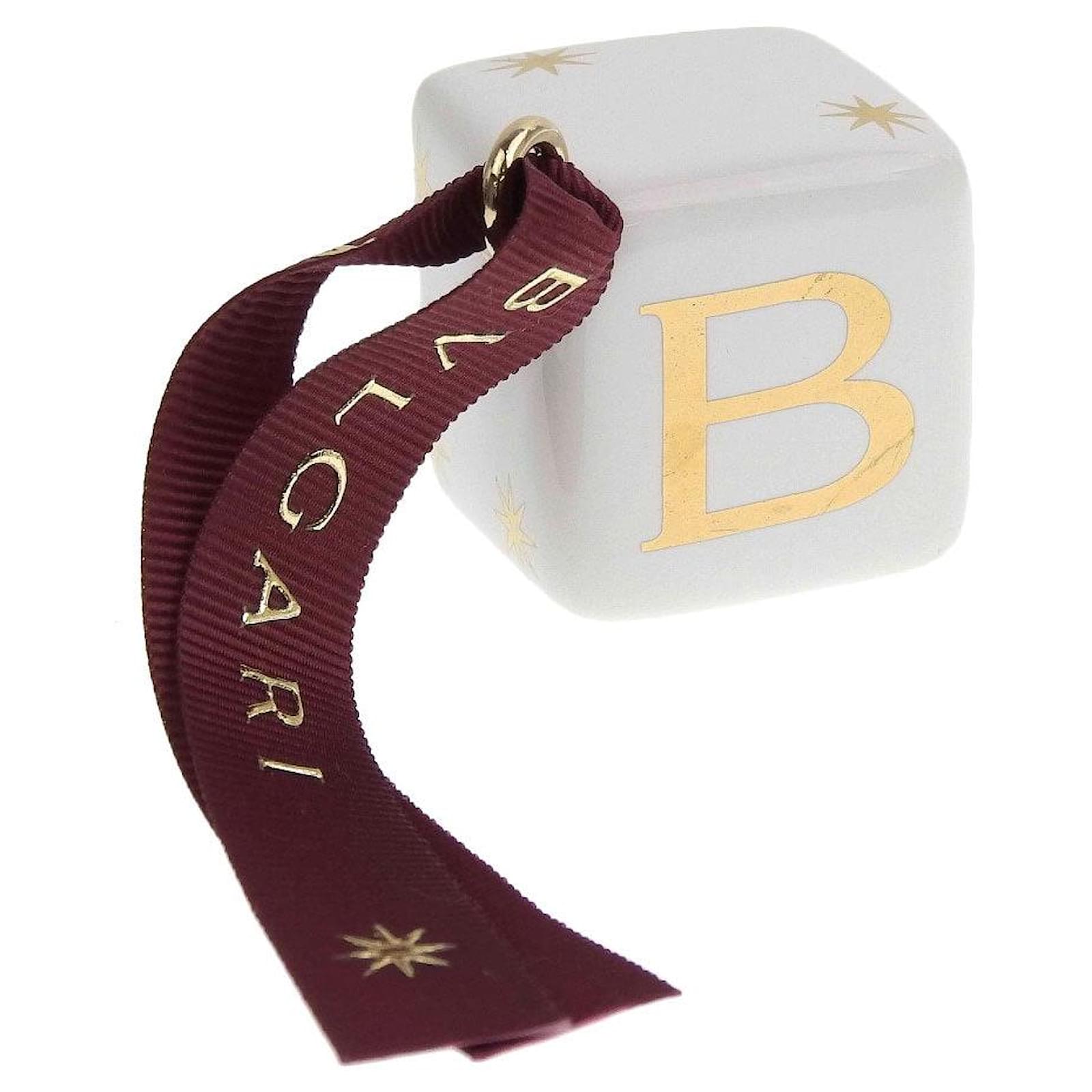 Autre Marque Bvlgari B Cube Charm Gold Ornament White  ref.1646884
