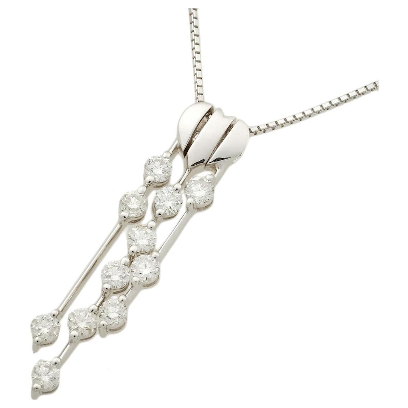 Autre Marque K18WG Diamond Necklace 1.00ct No Brand White Metal  ref.1656081