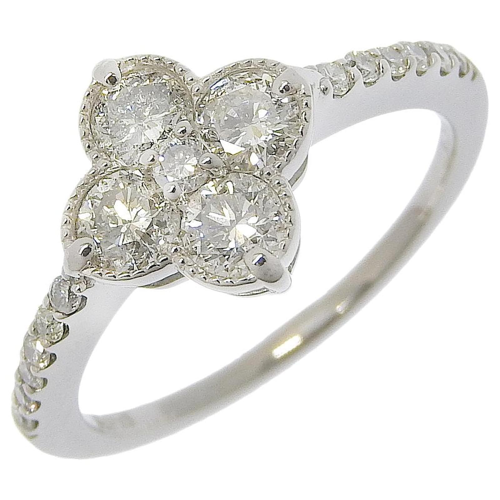 Autre Marque Flower Ring Pt950 Platinum Diamond 9 Silvery Metal  ref.1793610